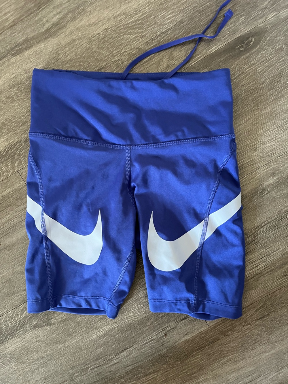 Nike Women’s Royal Blue Bicycle shorts with White Swoosh